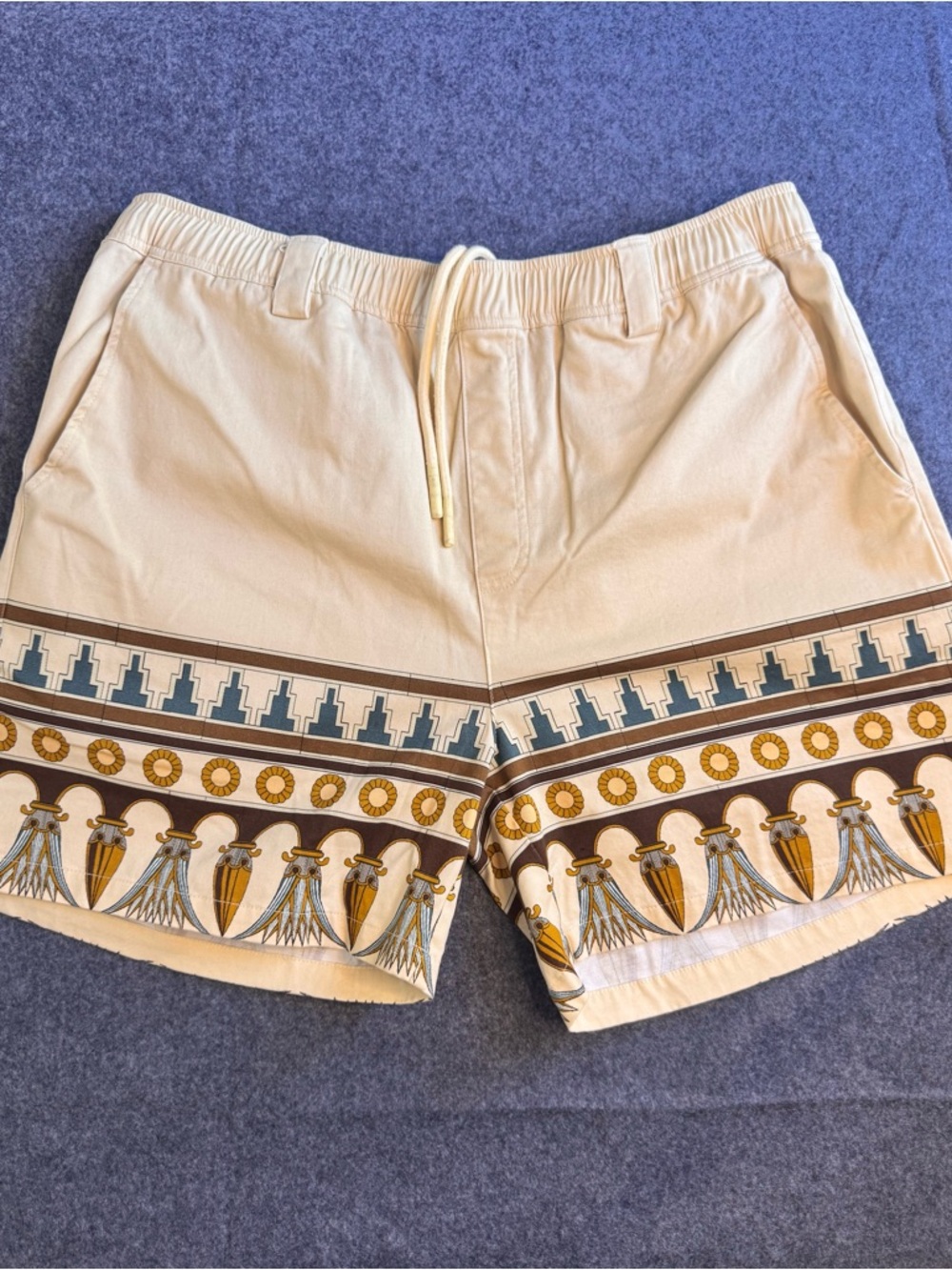 QILO EDC Mk I Shorts Chariot Ivory - Babylon Blues Size XL - NWOT - RARE